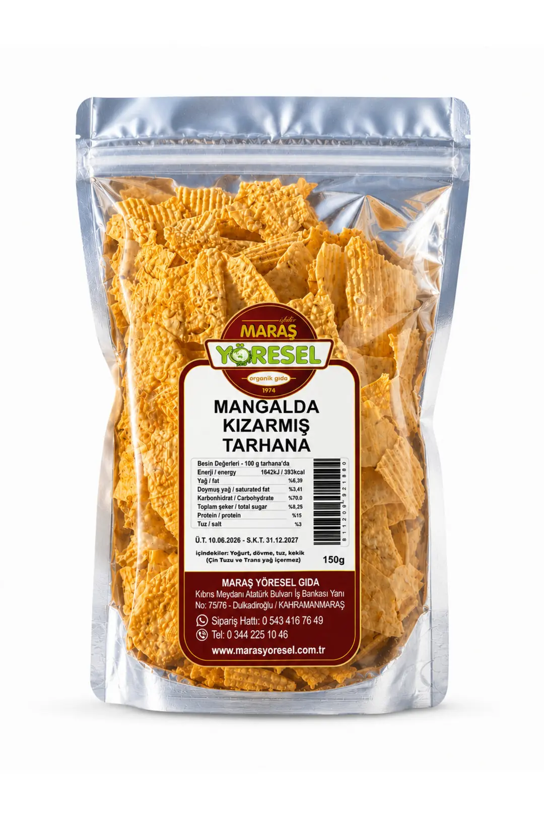 Kahramanmaraş Mangalda Kızarmış Tarhana Cips Fırınlanmış Çerezlik Lezzet - Doğal Ve Katkısız 150 Gr