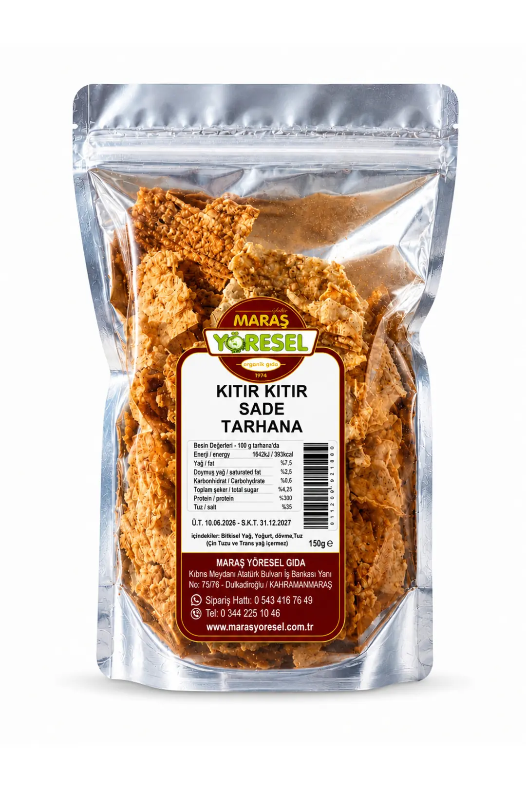 Kahramanmaraş Kıtır Kıtır Sade Tarhana Cips Yoğurtlu Doğal Atıştırmalık 150 Gr