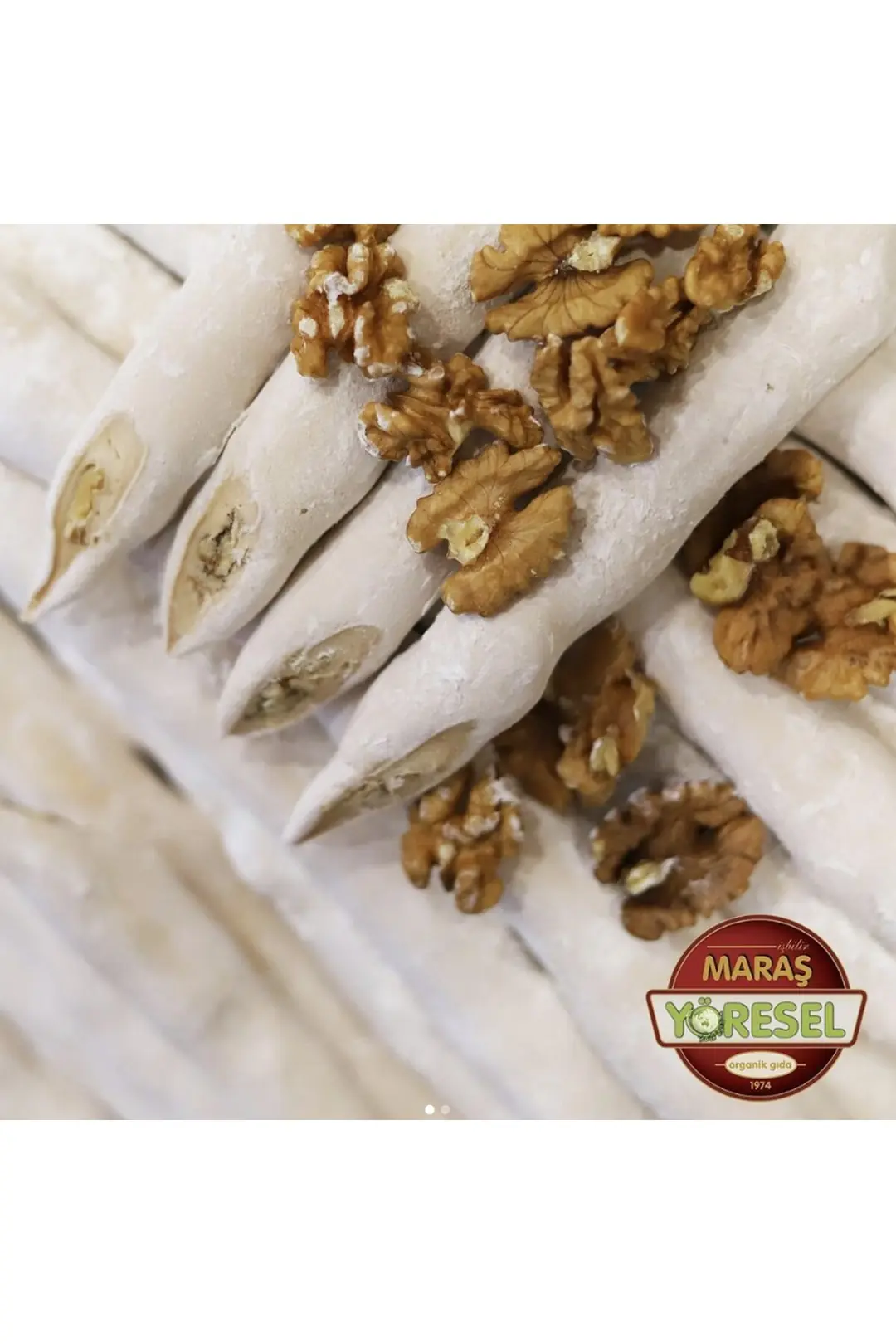 Kahramanmaraş Saf Üzüm Suyu Beyaz Cevizli Köpük Sucuk - Doğal Ve Katkısız 500 Gr