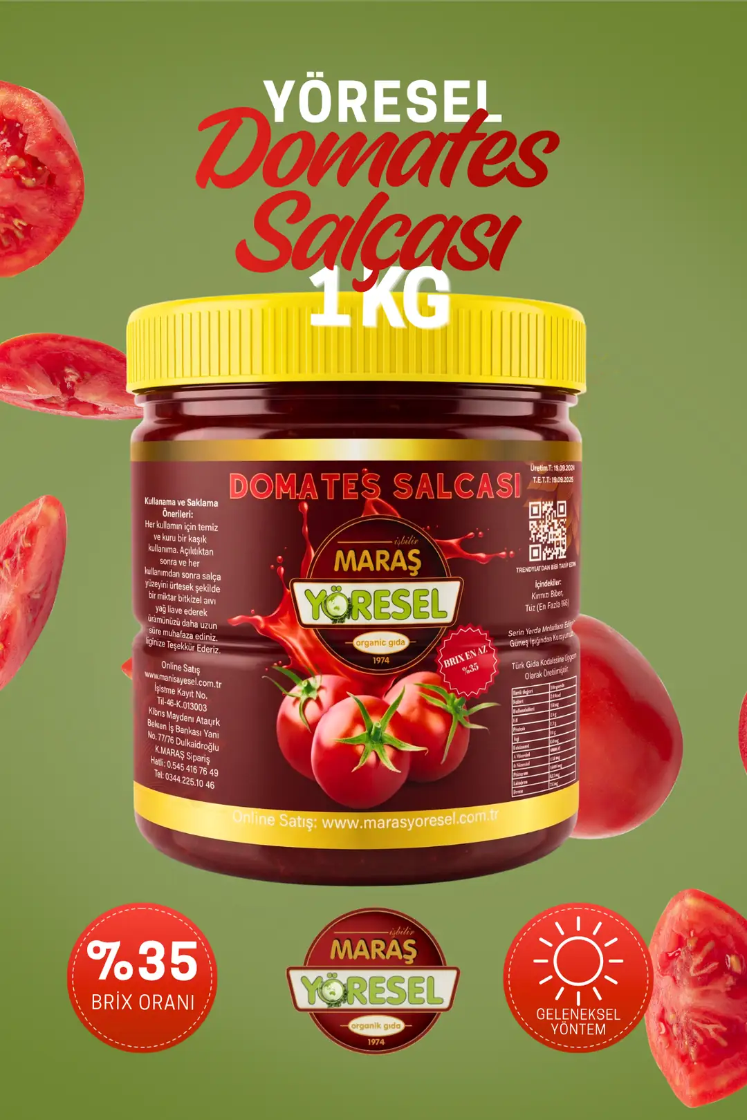 Ürün görseli: Hakiki Maraş Domates Salçası (1 Kg)