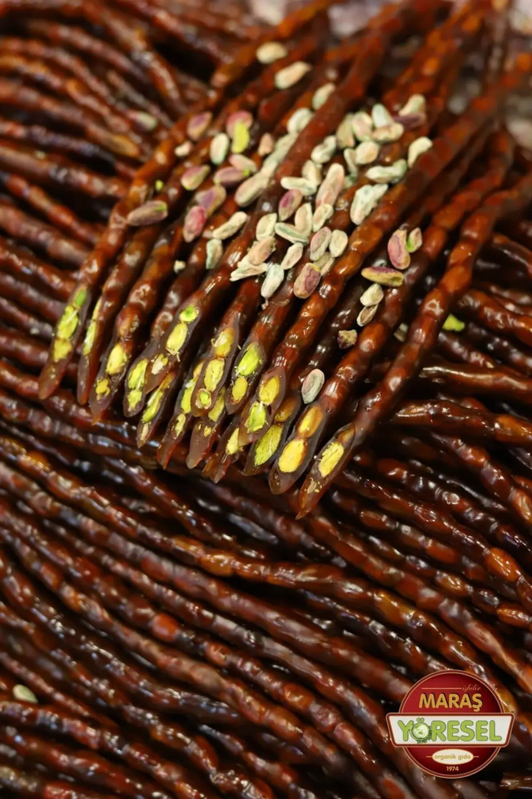 Kahramanmaraş Saf Pekmezli Antep Fıstıklı Sucuk - Doğal Ve Katkısız 500 Gr