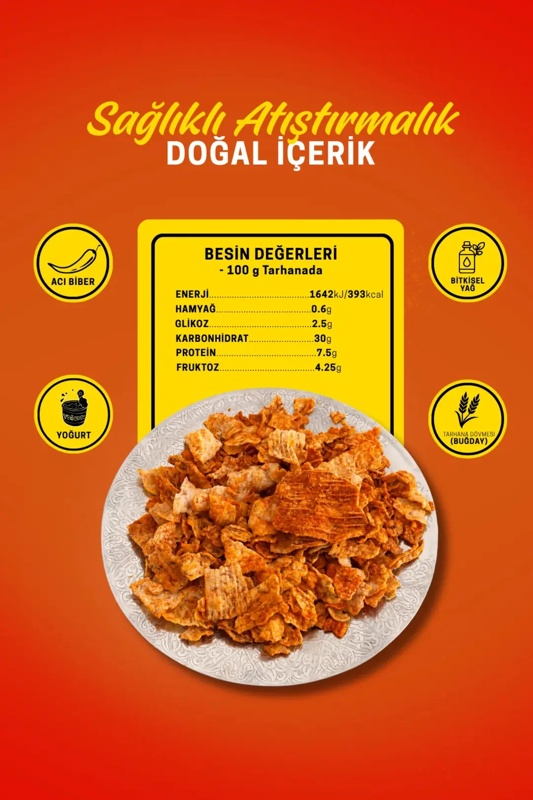 Kahramanmaraş Kıtır Kıtır Acılı Tarhana Yoğurtlu Baharatlı Cips - Doğal Ve Katkısız 150 Gr